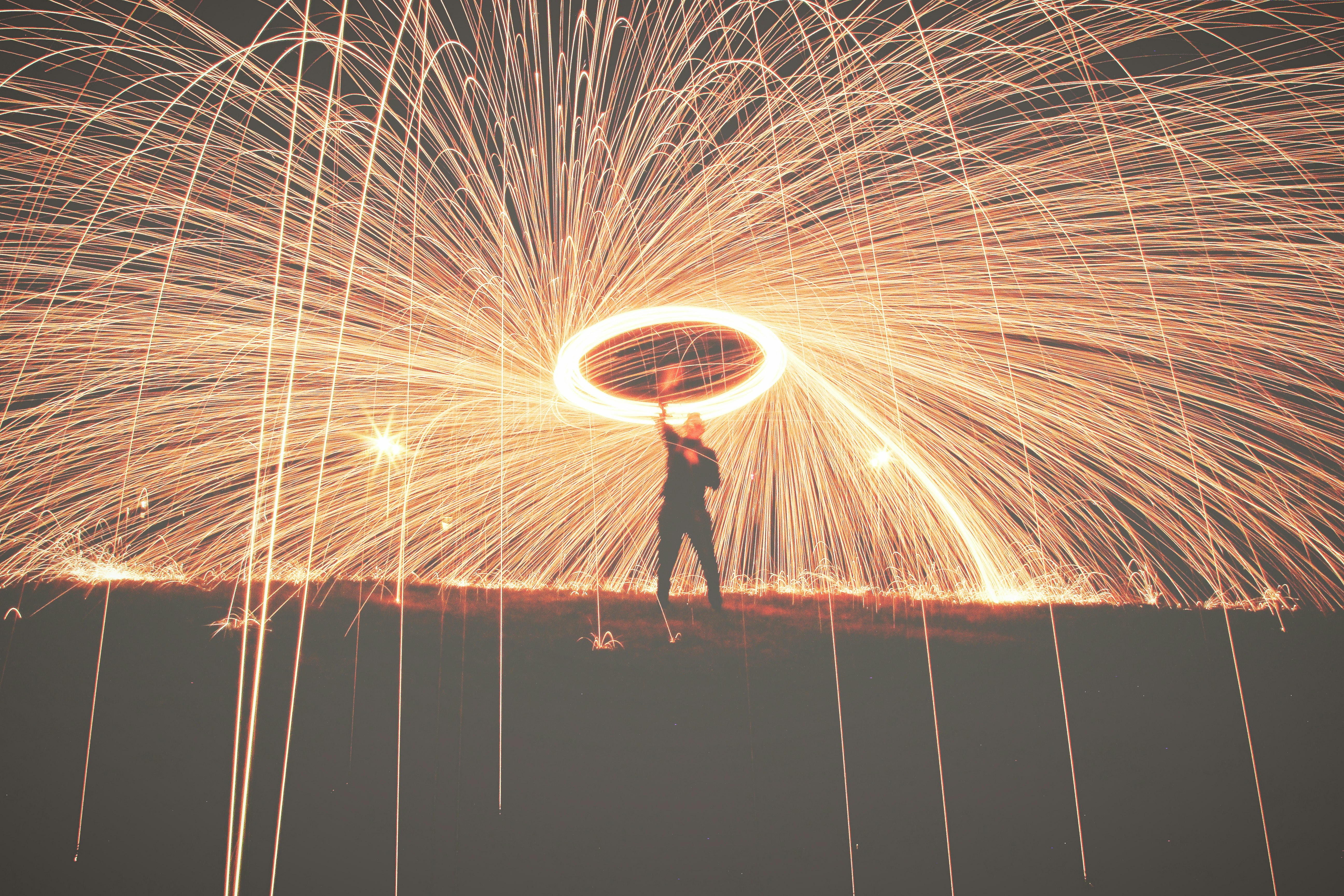 man holding fireworks